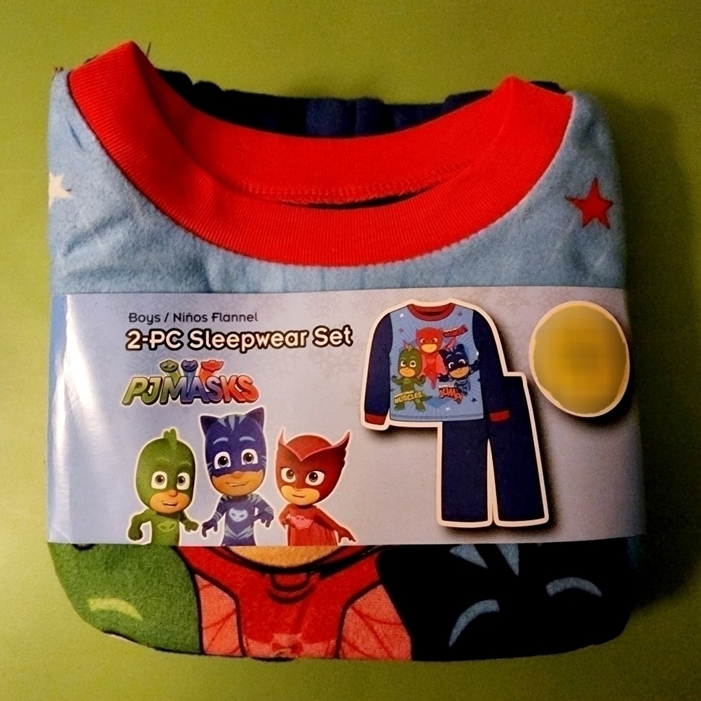 NWT PJ Mask Boys 2 Piece Sleepwear Pajamas Long Sleeve Pants Superhero Cartoon
